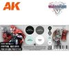 AK Interactive AK1073 WARGAME COLOR SET. NON METALLIC METAL SILVER. 4x17 ml